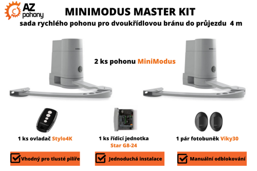 MiniModus Kit - sada rychlých pohonů pro křídlovou bránu do 4 m